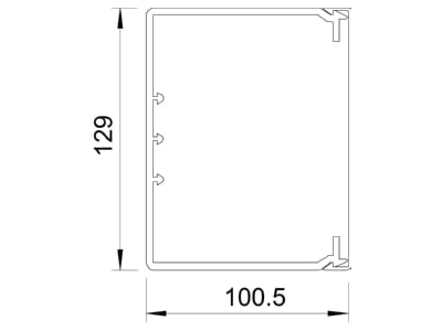 Dimensional drawing 2 OBO WDK100130GR Wireway 100x130mm RAL7030