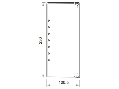 Mazeichnung 1 OBO WDK100230CW Wand Deckenkanal m Obert  100x230mm PVC