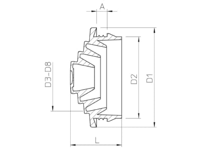 Mazeichnung 3 OBO EDVS M20 LGR Einsteckdichtung bis 17 5mm