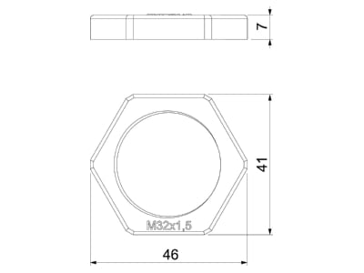 Mazeichnung 2 OBO 116 M32 LGR PS Gegenmutter Iso