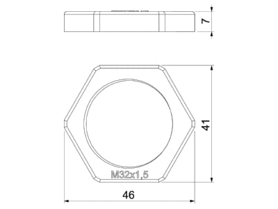 Mazeichnung 2 OBO 116 M32 SGR PA Gegenmutter Iso