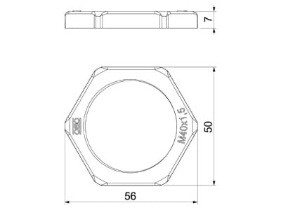 Mazeichnung 2 OBO 116 M40 SGR PA Gegenmutter Iso