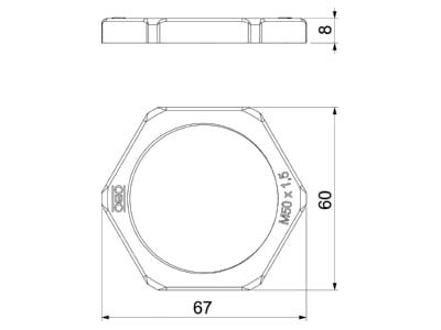 Mazeichnung 1 OBO 116 M50 SGR PA Gegenmutter Iso