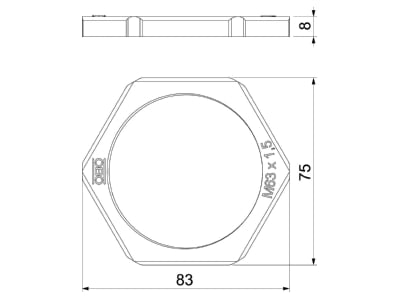 Mazeichnung 1 OBO 116 M63 LGR PA Gegenmutter Iso