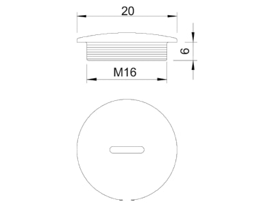 Masszeichnung 3 OBO 108 M16 PS Verschlussschraube Iso lgr