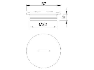 Mazeichnung 1 OBO 108 M32 PS Verschlussschraube Iso lgr