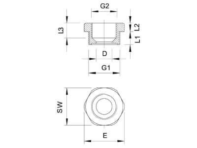 Mazeichnung 2 OBO 107 R M20 16 PA Reduktion Iso lgr