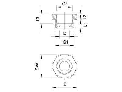 Mazeichnung 1 OBO 107 R M25 20 PA Reduktion Iso lgr