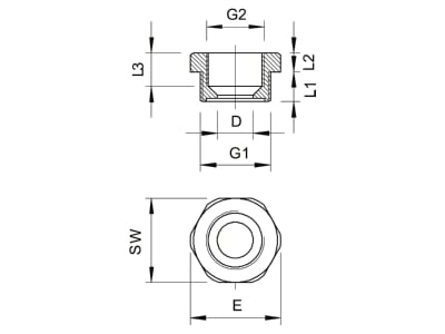 Mazeichnung 2 OBO 107 R M25 20 PA Reduktion Iso lgr