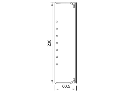 Mazeichnung 1 OBO WDK60230LGR Wand Deckenkanal m Obert  60x230mm PVC