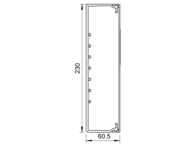 Mazeichnung 2 OBO WDK60230LGR Wand Deckenkanal m Obert  60x230mm PVC