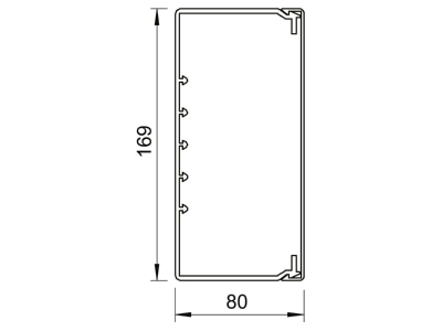 Mazeichnung 1 OBO WDK80170LGR Wand Deckenkanal m Obert  80x170mm PVC