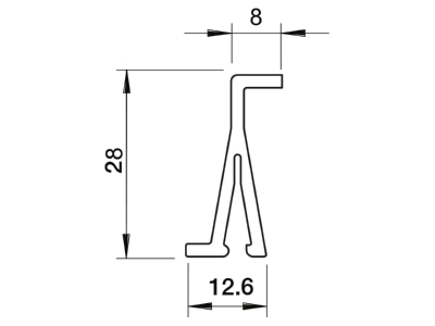 Mazeichnung 2 OBO 2371 40 Trennwand PVC grau