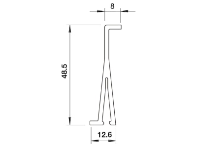 Mazeichnung 1 OBO 2371 60 Trennwand PVC grau