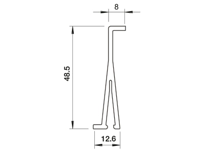 Dimensional drawing 2 OBO 2371 60 Divider profile for wireway