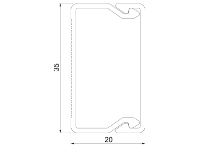 Mazeichnung 1 OBO WDK20035RW Wand Deckenkanal m Obert  20x35mm PVC