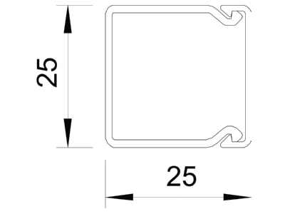 Mazeichnung 2 OBO WDK25025RW Wand Deckenkanal 25x25mm PVC