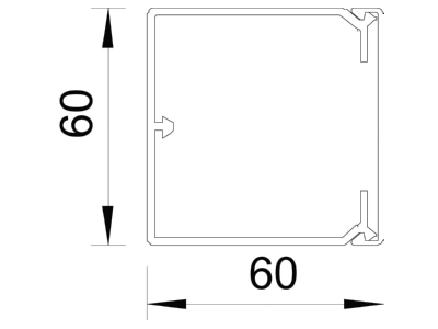 Dimensional drawing 2 OBO WDK60060RW Wireway 60x60mm RAL9010