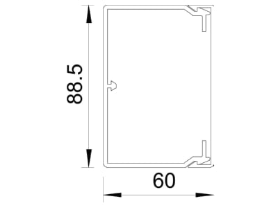 Dimensional drawing 2 OBO WDK60090RW Wireway 60x90mm RAL9010