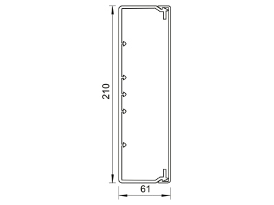 Mazeichnung 1 OBO WDK60210RW Wand Deckenkanal m Obert  60x210mm PVC