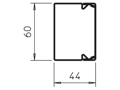 Mazeichnung 1 OBO LKM40060FS Leitungsfuehrungskanal 2m 40x60mm