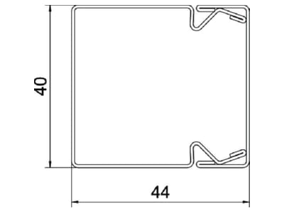 Mazeichnung 2 OBO LKM40040RW Leitungsfuehrungskanal 2m 40x40mm