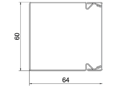 Dimensional drawing 1 OBO LKM60060RW Wireway 60x60mm RAL9010
