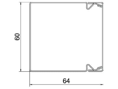 Mazeichnung 1 OBO LKM60060RW Leitungsfuehrungskanal 2m 60x60mm