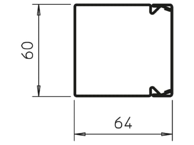 Mazeichnung 2 OBO LKM60060RW Leitungsfuehrungskanal 2m 60x60mm
