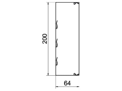 Mazeichnung 1 OBO LKM60200RW Leitungsfuehrungskanal 2m 60x200mm