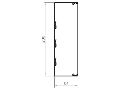 Mazeichnung 2 OBO LKM60200RW Leitungsfuehrungskanal 2m 60x200mm