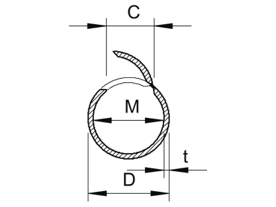 Mazeichnung 1 OBO 2953 M32 LGR Rohr offen M32 lgr  2m PVC
