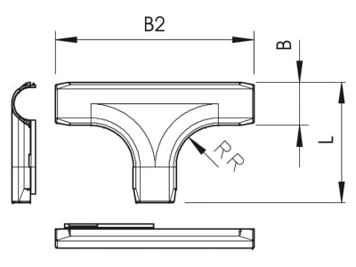 Mazeichnung OBO 2953 T M16 LGR T Stueck lgr  PVC