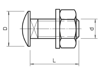 Mazeichnung 1 OBO FRS 8X20 F Flachrundschraube feuer vz