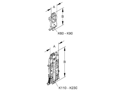 Mazeichnung Kleinhuis K110 Halteklammer Kanal System HKL