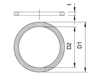 Dimensional drawing 1 OBO 107 F M25 PE Flat sealing 31 3x25mm
