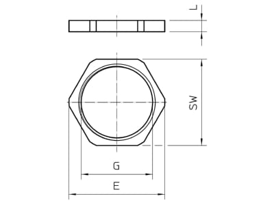 Mazeichnung 1 OBO 169 MS M20 Ms Gegenmutter M20 vernickelt