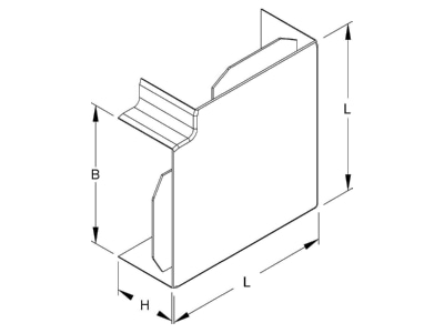 Dimensional drawing Kleinhuis W6060 8 Flat bend for cable duct 60x62mm