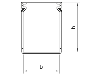 Dimensional drawing 1 OBO LK4 40040 Slotted cable trunking system 40x40mm
