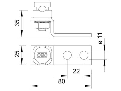 Mazeichnung 1 OBO 5009 Endstueck