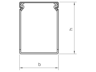 Dimensional drawing 1 OBO LKV 100100 Slotted cable trunking system 100x100mm
