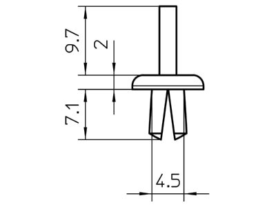 Dimensional drawing 1 OBO KSN1 Expanding rivet
