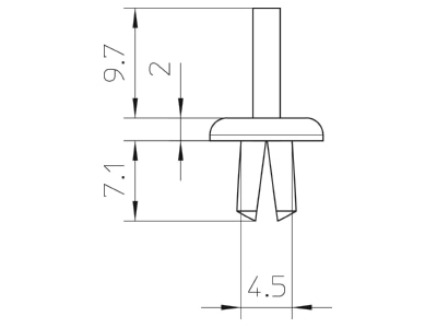 Dimensional drawing 2 OBO KSN1 Expanding rivet
