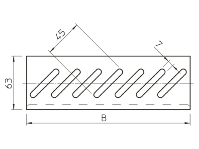 Dimensional drawing 2 OBO BEB 400 FS Bottom end plate for cable tray  solid