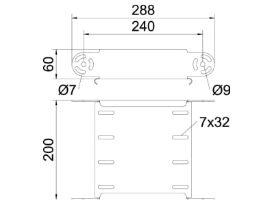 Mazeichnung 1 OBO RGBEV 620 FS Gelenkbogen 60x200mm