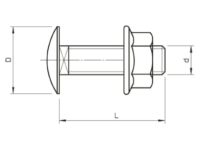 Mazeichnung 1 OBO FRSB 6X12 G Flachrundschraube m Kombimutter