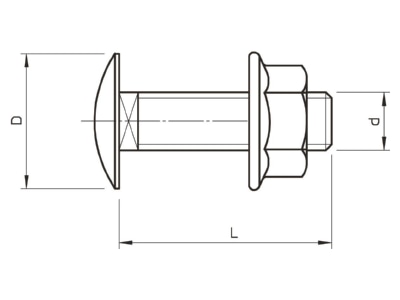 Mazeichnung 1 OBO FRSB 6x16 F Flachrundschraube vz FRSB 6X15 F