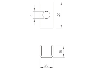 Mazeichnung 1 OBO DS 4 FS Distanzstueck 40mm