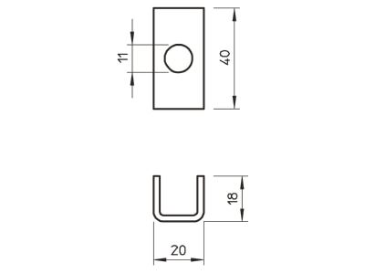 Mazeichnung 2 OBO DS 4 FS Distanzstueck 40mm