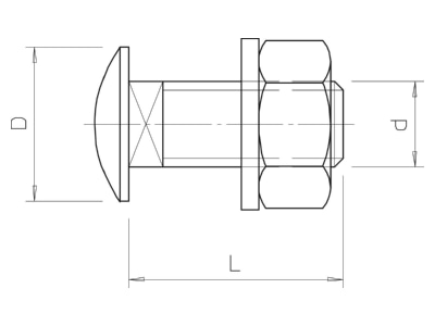 Mazeichnung 2 OBO FRS 8X16 F 5 6 Flachrundschraube feuer vz